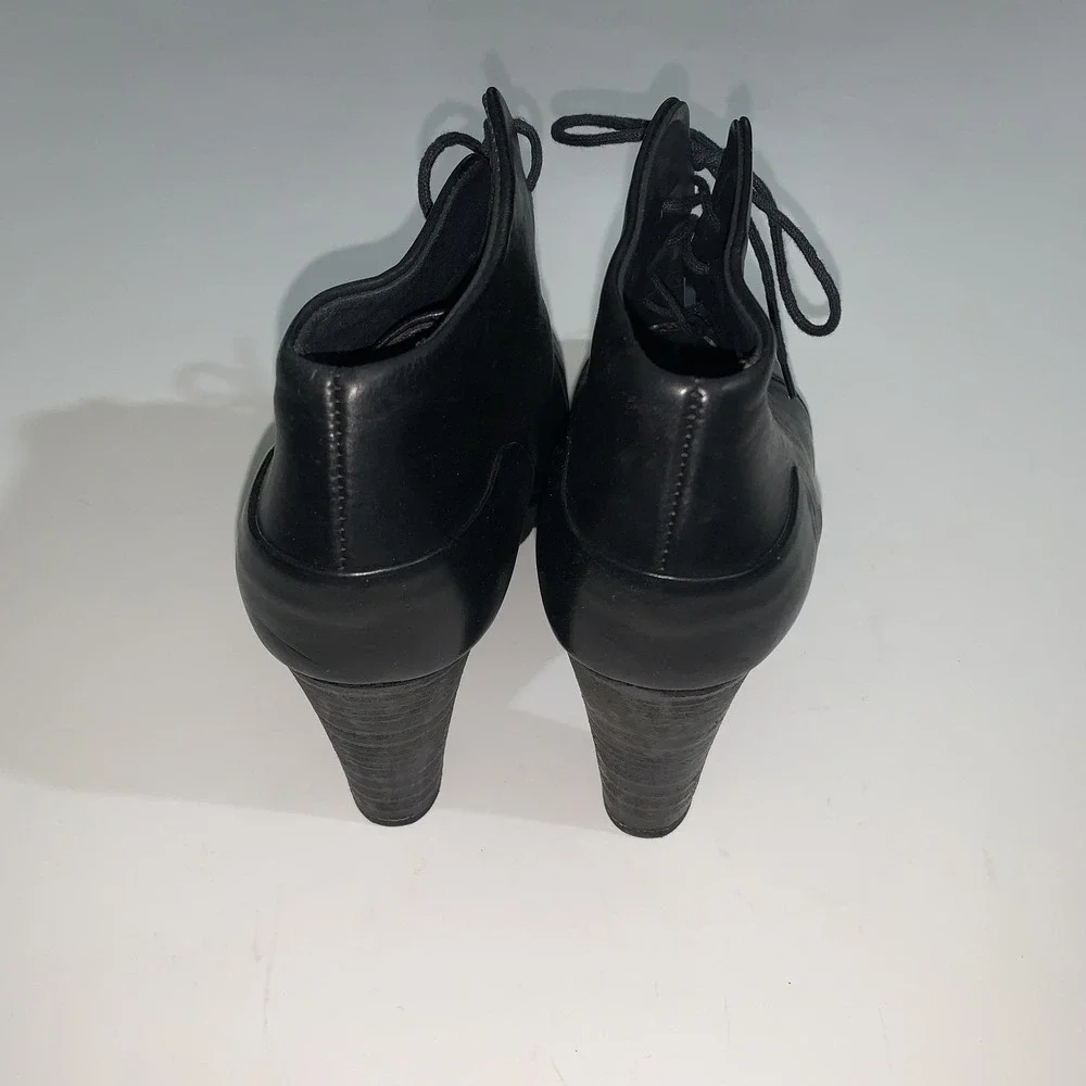 Paul Green Boots Womens UK 3.5 Black Leather Ankle Block Heel Booties US 6